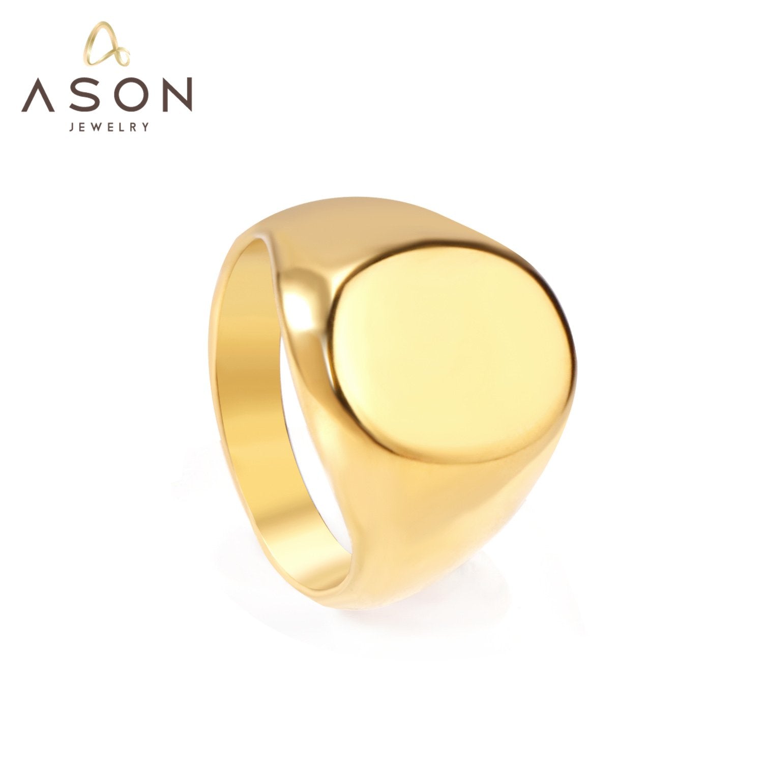 ASON Vintage Heart Round Square Shape Ring Gold Color Stainless Steel Geometric Fashion Jewelry for Women Men Accessories asonjewelry